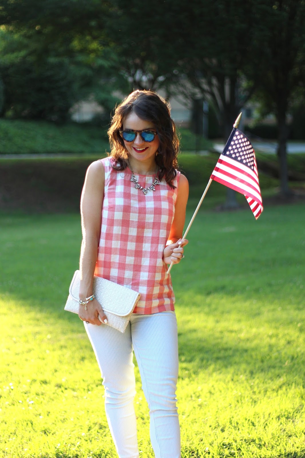Gingham + Stripes: A Fun Look for the 4th - Medicine & Manicures