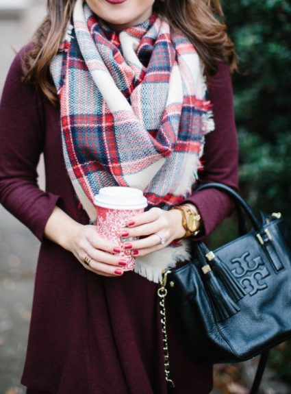 Burgundy & Plaid