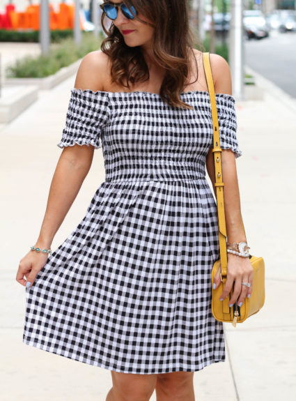 Black + White Gingham Dress