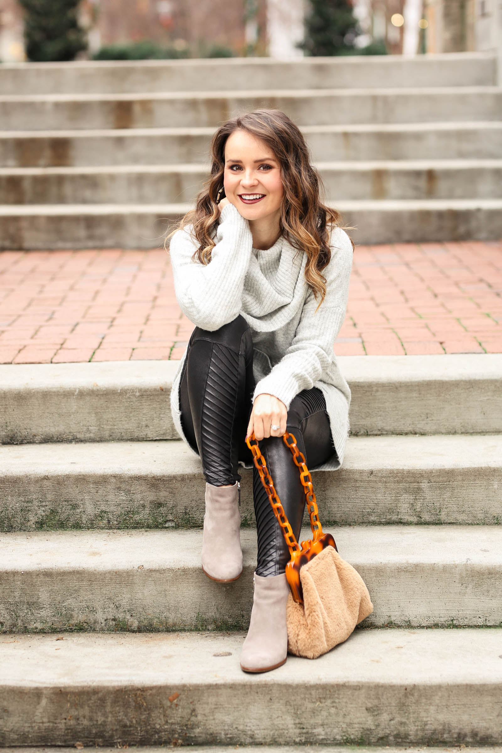 How to Style Faux Leather Leggings - Walking in Memphis in High Heels
