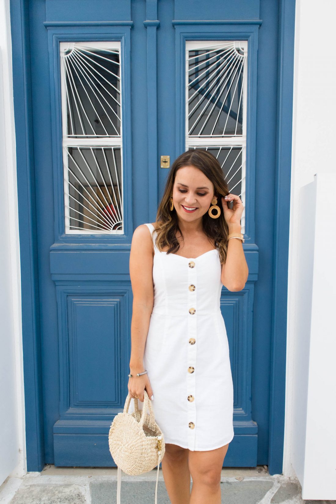 Abercrombie white button down cami dress