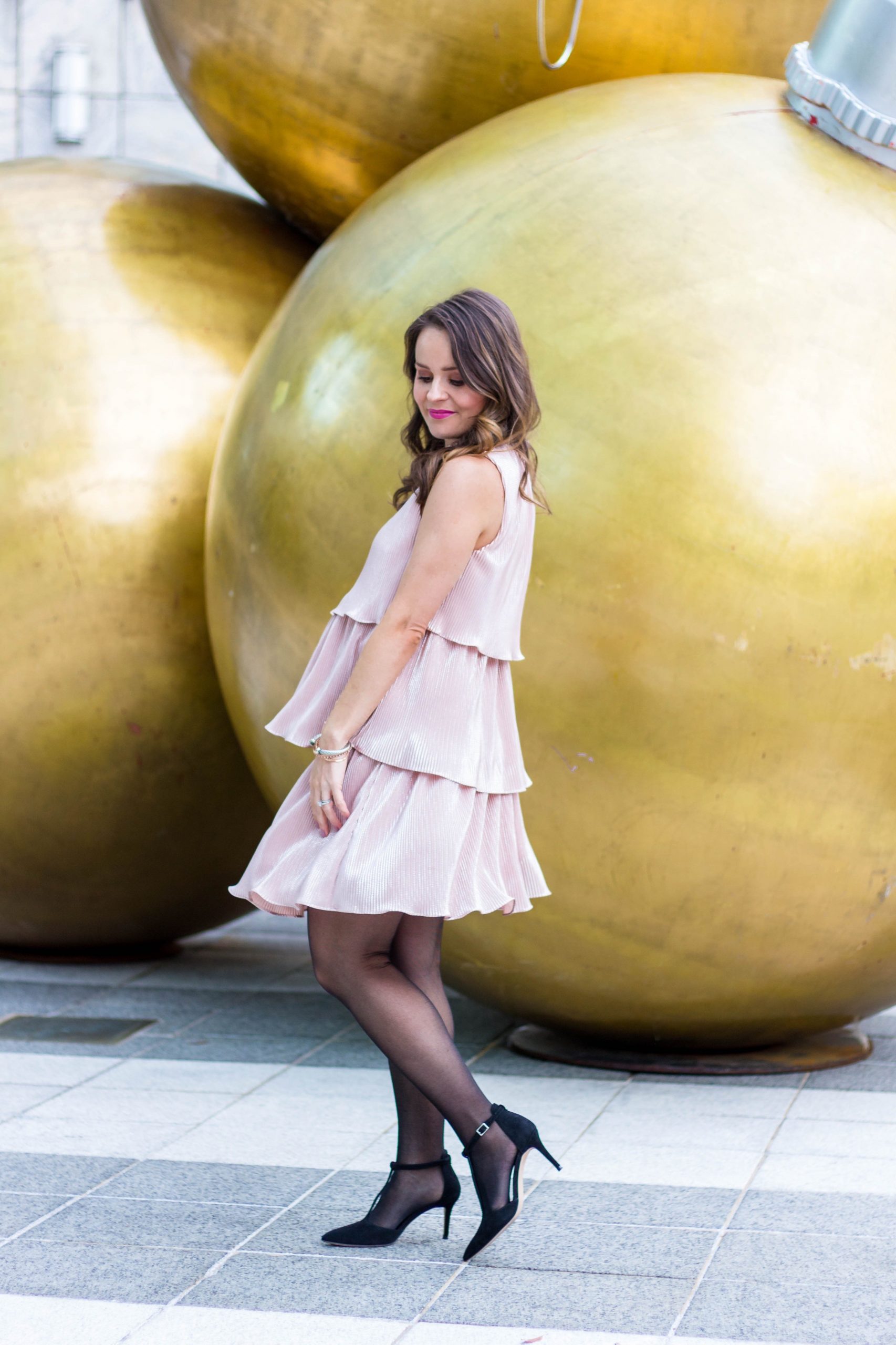 Estelle tiered tunic, blush tiered dress