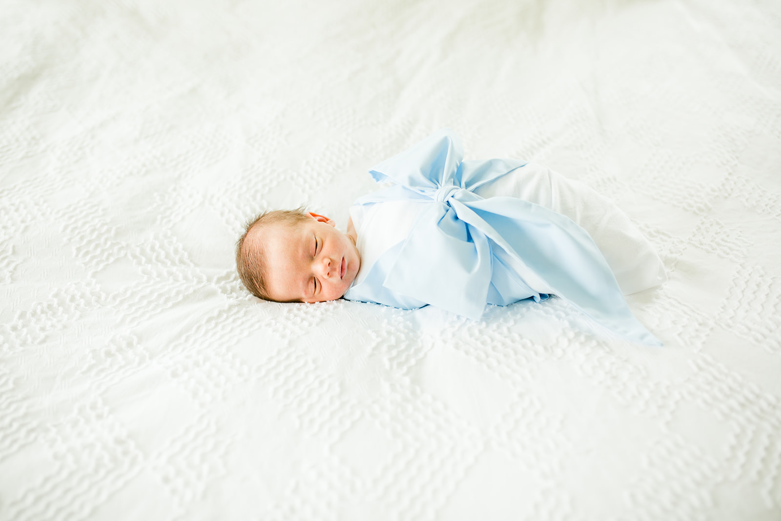 blue bow swaddle