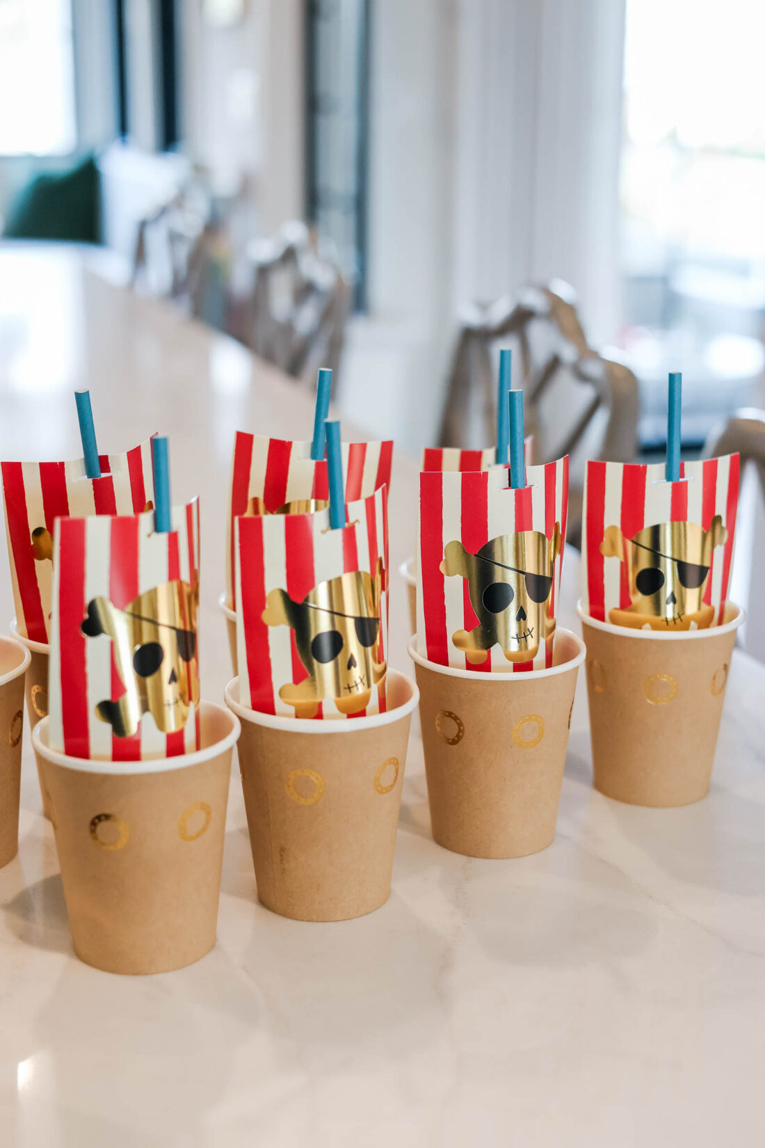 pirate party decor, pirate themed cups